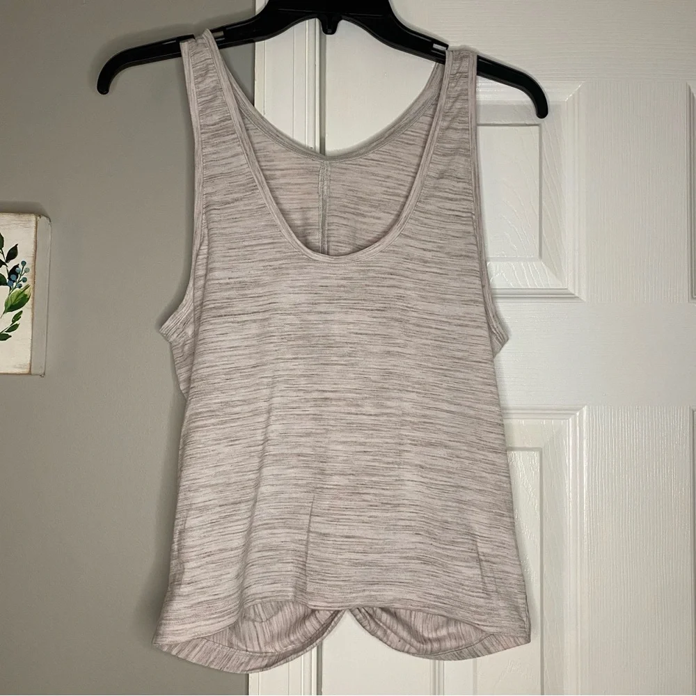 Athleta Essence Spacedye Twist Tank Top Heathered Gray Medium Women’s Workout